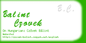 balint czovek business card